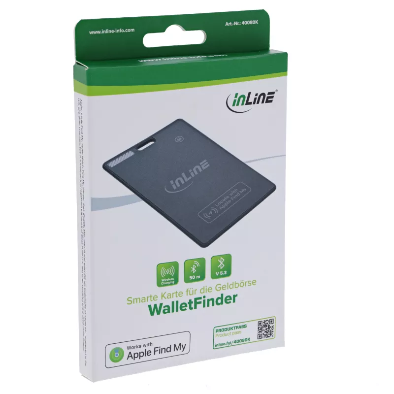 InLine 40080K GPS tracker/vyhľadávač univerzálny vyhľadávač smartcard čierny