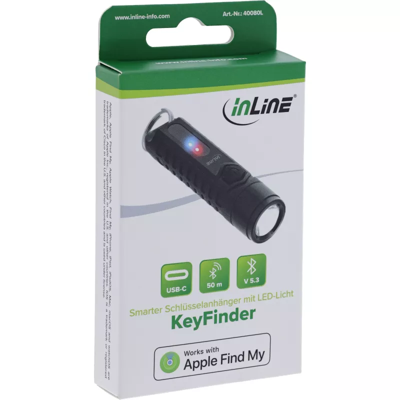 Vyhľadávač InLine 40080L GPS tracker univerzálny čierny výdrž batérie 6h