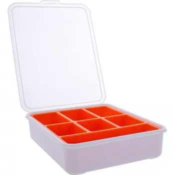 InLine Krabička na drobný materiál, 7 priehradiek, 180 x 140 x 40 mm, oranžová