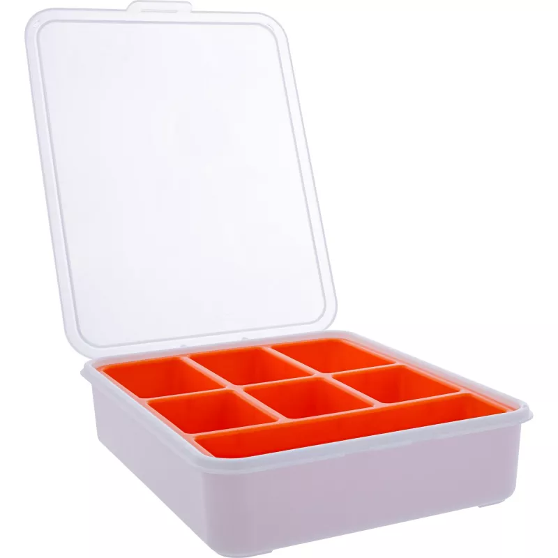 InLine Krabička na drobný materiál, 7 priehradiek, 180 x 140 x 40 mm, oranžová