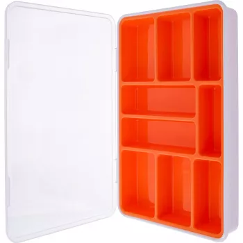 InLine Krabička na drobné diely, 9 priehradiek, 290x185x45mm, oranžová