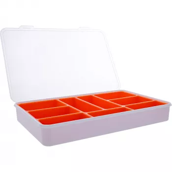 InLine Krabička na drobné diely, 9 priehradiek, 290x185x45mm, oranžová