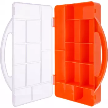 InLine Krabička na drobné diely, 11 priehradiek, 271x186x40mm, oranžová