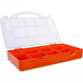 InLine Krabička na drobné diely, 11 priehradiek, 271x186x40mm, oranžová