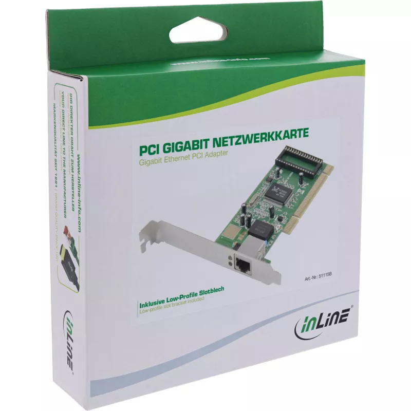 InLine Gigabit Ethernet PCI adaptér 1x RJ45 hostiteľské rozhranie PCI