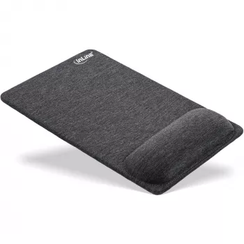 InLine Podložka pod myš s opierkou zápästia, textil, čierna