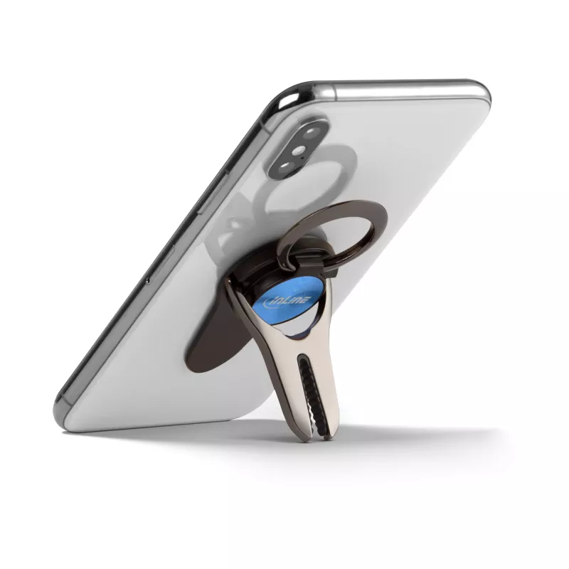 InLine Smartphone 3-in-1 držiak do auta, stojan, držiak na prst, modrý