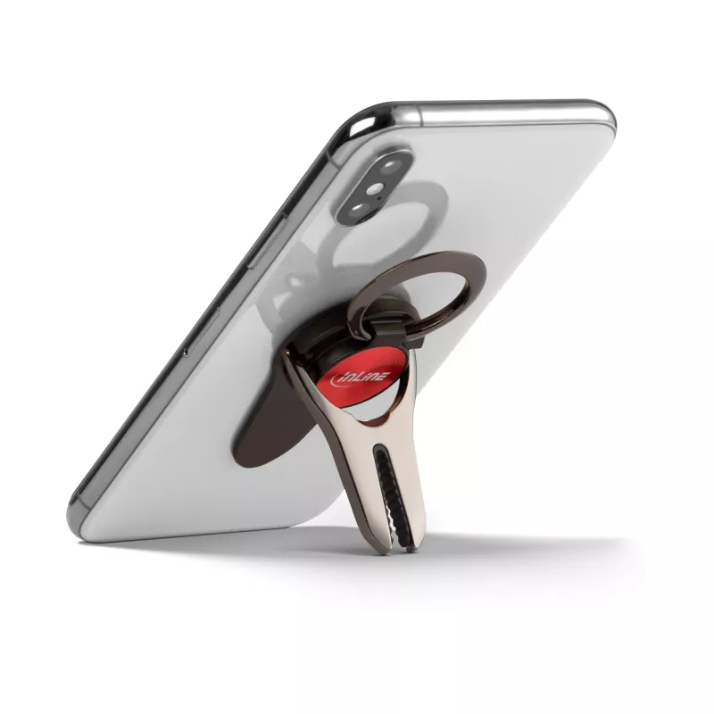 InLine Smartphone 3-in-1 držiak do auta, stojan, držiak na prst, červený