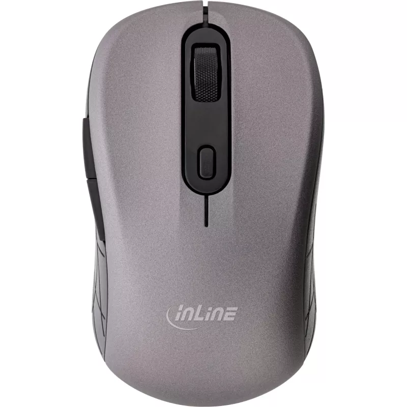 InLine Myš 3-in-1, Bluetooth + 2x 2,4 GHz, 5 tlačidiel, optická, sivá/čierna