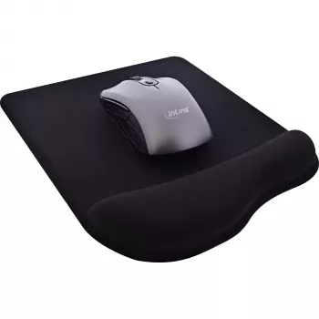 InLine podložka pod myš, gélová opierka zápästia, 235x185x25mm, čierna