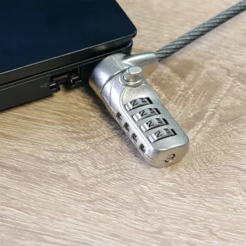 InLine bezpečnostný zámok na notebook s číselnou kombináciou 4,4 mm x 2 m