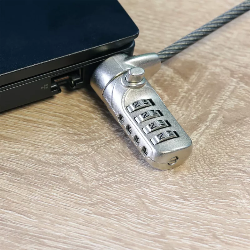 InLine bezpečnostný zámok na notebook s číselnou kombináciou 4,4 mm x 2 m