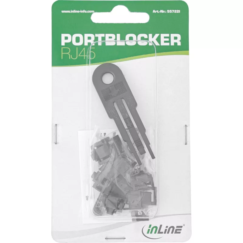 InLine RJ45 portblocker, štartovacia sada s 10 blokátormi a kľúčom, čierna