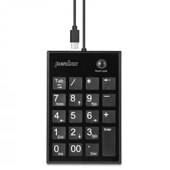 Perixx PERIPAD-202C numerická klávesnica USB-C s 2x USB-A hub čierna (57161I)