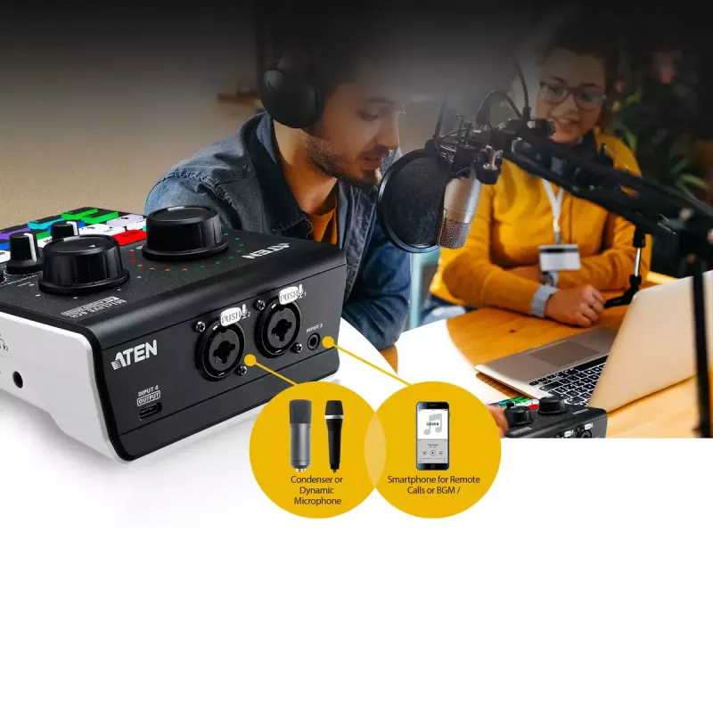 Audio mixér ATEN MicLIVE 6-CH 6 kanálov 24 bit 96 kHz