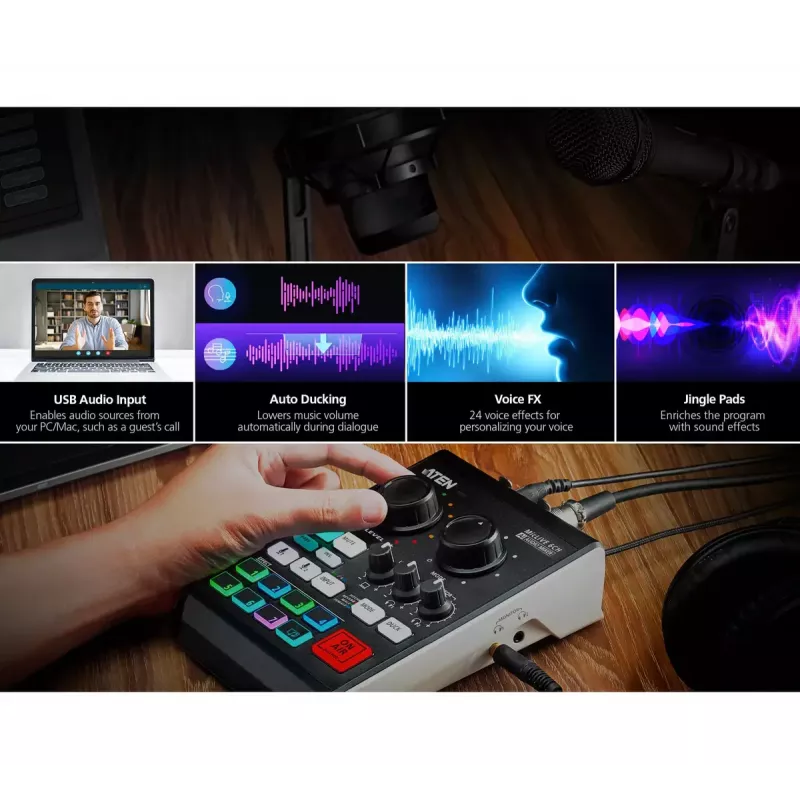 Audio mixér ATEN MicLIVE 6-CH 6 kanálov 24 bit 96 kHz