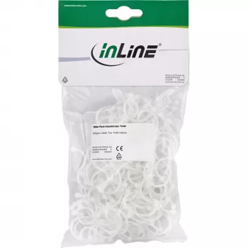 Káblové viazače (Twist Ties) InLine 22×18 mm biela, 100 kusov