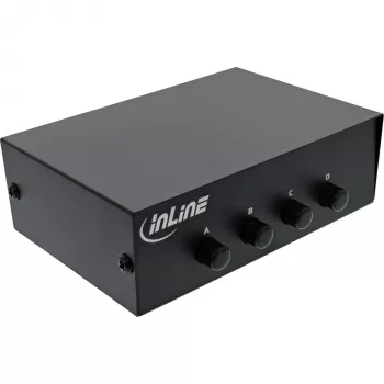 InLine sériový prepínač manuálny 4-port RS232 9-pól Sub-D káblový
