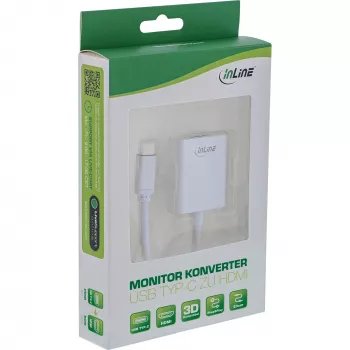 InLine USB display konvertor, USB-C konektor samec na HDMI konektor samica (DP Alt Mode) 4K/60Hz