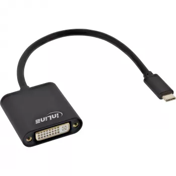 USB display konvertor InLine 64103B USB-C konektor samec na DVI konektor samica