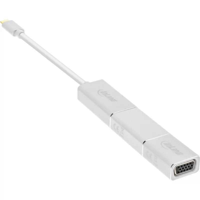 InLine USB display konvertor sada 6-in-1, 4K/60Hz strieborná