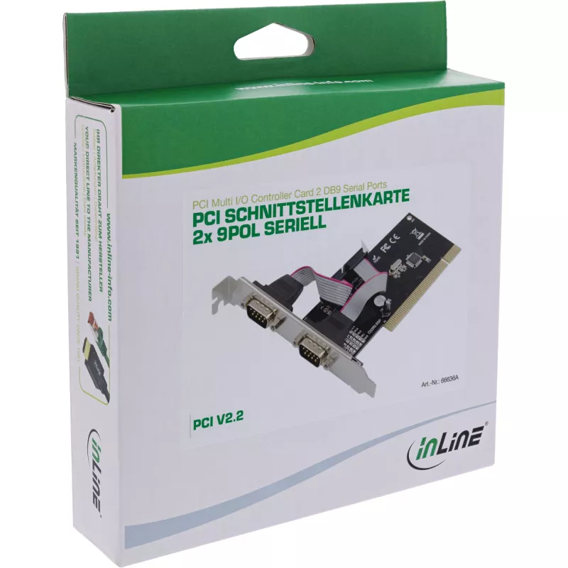 InLine PCI Multi I/O radič karta 2 DB9 sériové porty