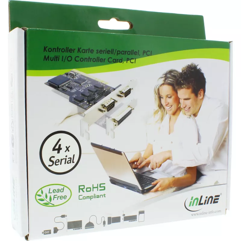 InLine PCI Multi I/O radič karta 4 DB9 sériové porty