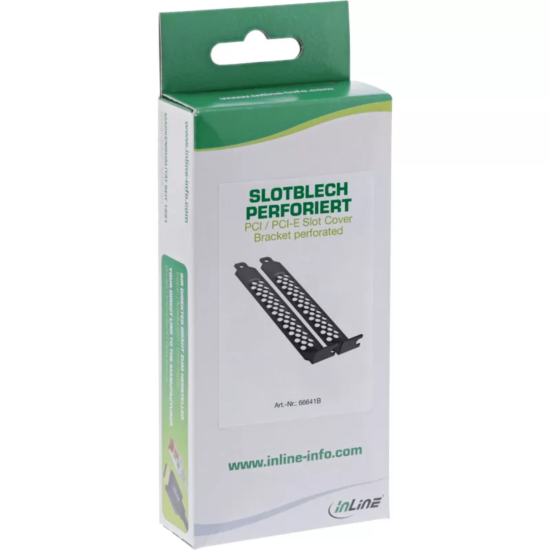 InLine PCI / PCI-E sada slotových záslepiek, perforovaná, 2 kusy, čierna
