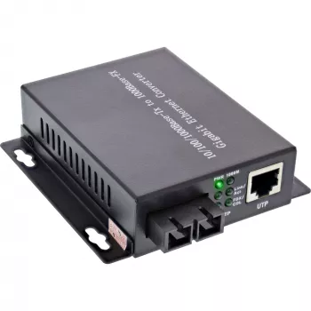InLine sieťový media konvertor 10/100/1000Mb/s TP na FO (SC Duplex), MM, 550m