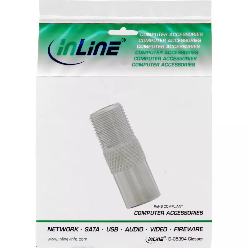 Koaxiálny adapter IEC konektor samec anténa na F konektor samica InLine 69915D