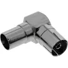 InLine anténny koaxiálny adapter IEC konektor samec na konektor samica zahnutý kov 69915M