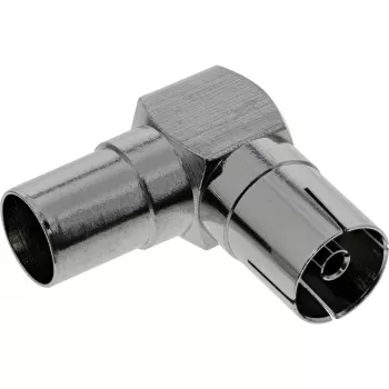 InLine anténny koaxiálny adapter IEC konektor samec na konektor samica zahnutý kov 69915M