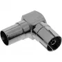 InLine anténny koaxiálny adapter IEC konektor samec na konektor samica zahnutý kov 69915M