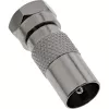 InLine koaxiálny adapter F konektor samec SAT na IEC konektor samec anténa