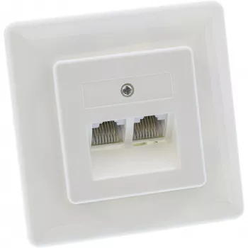 InLine ISDN nástenná zásuvka 2x RJ45 konektor samica 2x 8 port 69989C