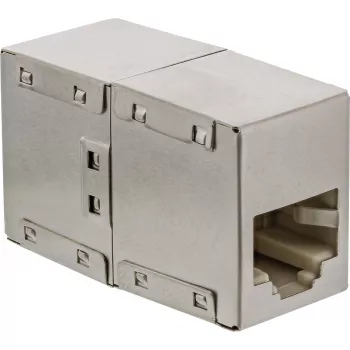 InLine Cat.5e adapter úplne tienený kov 2x RJ45 konektor samica-samica priamy
