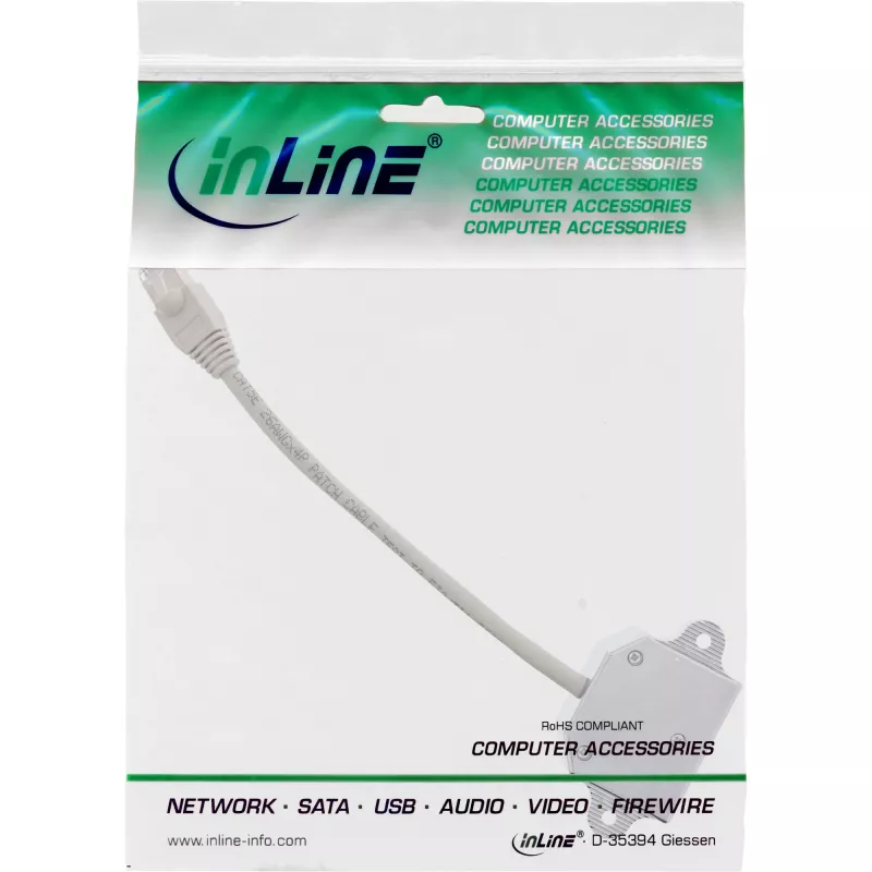 InLine Cat.5e ISDN T-adapter RJ45 konektor samec na 2x RJ45 konektor samica 15 cm