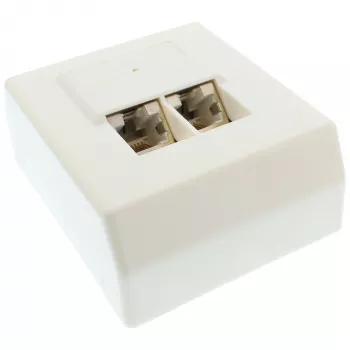 InLine Cat.5e sieťová zásuvka 2x RJ45 nadomietková biela RAL9010