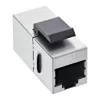 InLine RJ45 modul konektor samica-na-samicu SNAP-In Cat.6 STP, čierny/strieborný