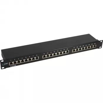 InLine patch panel 19 palcov Cat.5e 24 port 1U čierny RAL9005