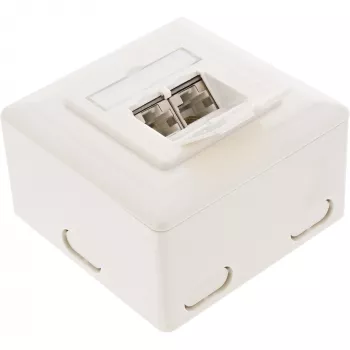 InLine 75602K nástenná zásuvka, nadomietková alebo podomietková montáž, 2x RJ45 vertikálna