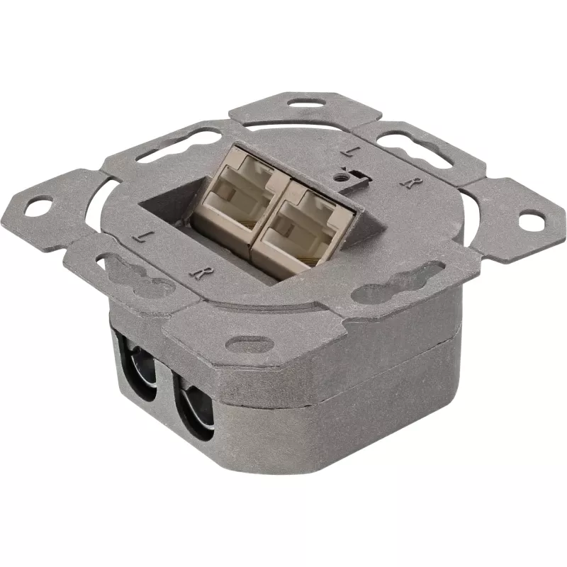 InLine 75602K nástenná zásuvka, nadomietková alebo podomietková montáž, 2x RJ45 vertikálna