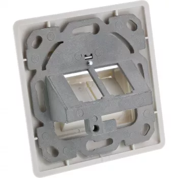 InLine rámiková sada pre 2x RJ45 samica/LSA vložku, Keystone SNAP-In, RAL9010