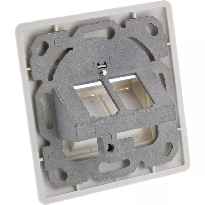 InLine rámiková sada pre 2x RJ45 samica/LSA vložku, Keystone SNAP-In, RAL9010