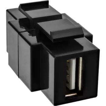 InLine USB 2.0 Snap-In modul, USB 2.0 A konektor samica/samica, biele puzdro