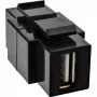 InLine USB 2.0 Snap-In modul, USB 2.0 A konektor samica/samica, biele puzdro