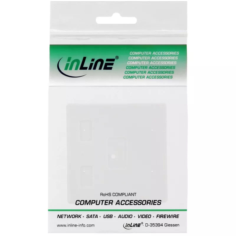 InLine nadomietková zásuvka pre Keystone 2x RJ45 biela 76202B