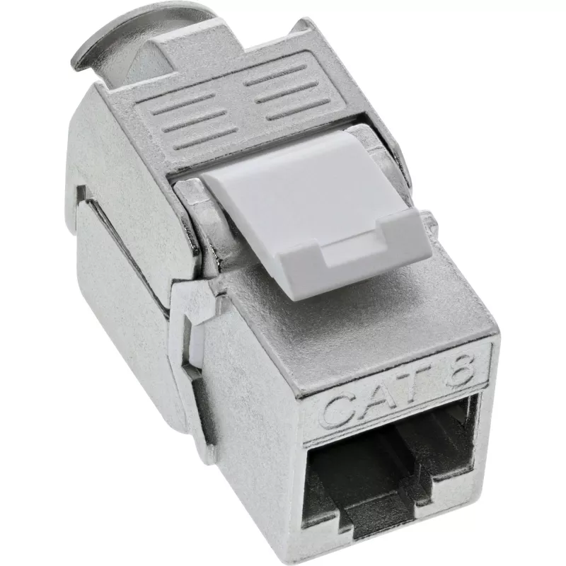 InLine RJ45 Keystone Jack Snap-In modul Cat.8.1 plochý kovový 1 ks