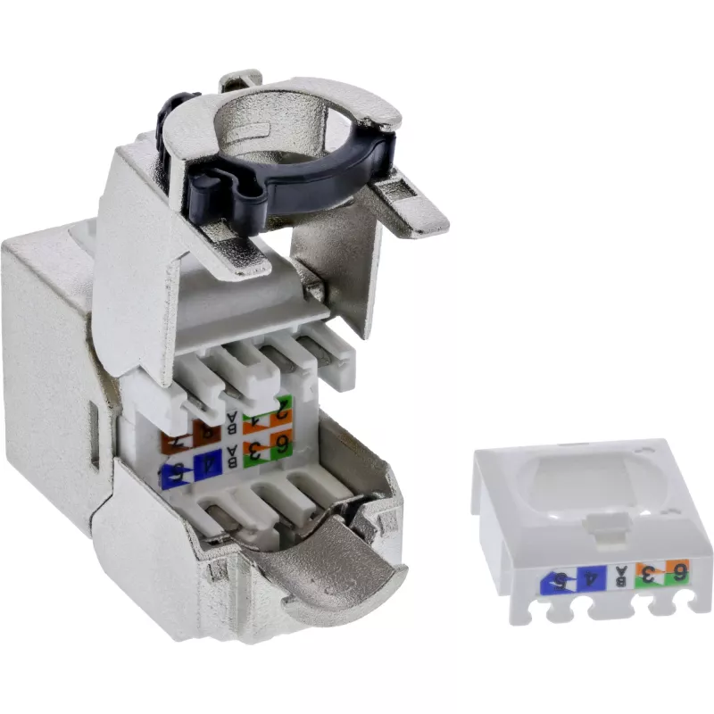 InLine Keystone RJ45 Jack úzky, SNAP-In, Cat.6A, integrovaná káblová spona