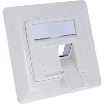 InLine rámiková sada pre 2x RJ45 Keystone SNAP-In, biela RAL9010